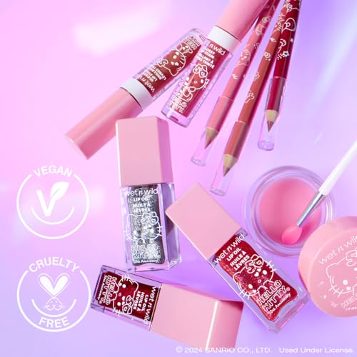 wet n wild Hello Kitty Glitter Lip Oil, New 10 Oil Infused Formula, Warm Apple Pie Lightly Scented, Sparkly Bold Colors, C...
