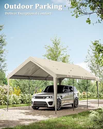 10 X 20 Ft Canopy Replacement Cover Heavy Duty Waterproof UV & Tear Resistant Car Tarp Canopy Tent Garage Top Shelter Oxfo...