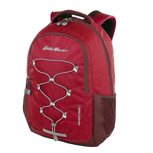 Eddie Bauer Adventurer Backpack with Organization Compartments and Hydration/Laptop Compatible Sleeve, Adventurer - Dark Berry, 25L