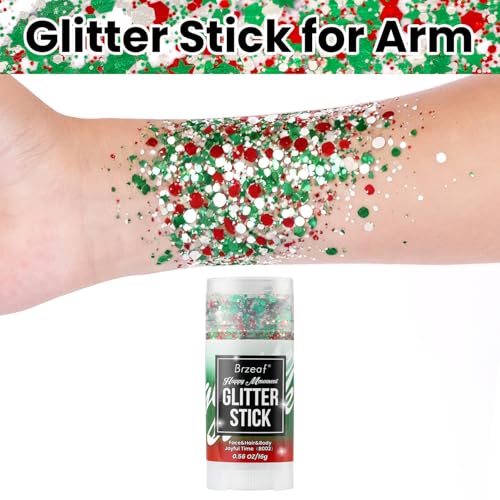 Brzeaf Body and Face Glitter, Body Glitter Stick, Shimmery& Long Lasting, Hair Eyeshadow Face Body Glitter, Singer Concert...