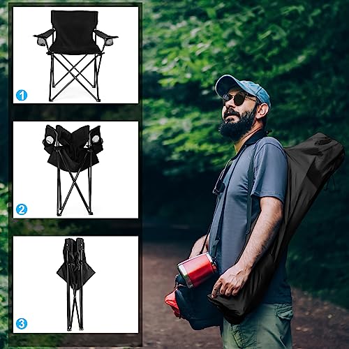 HaSteeL Foldable Camping Chair Set of 2, Folding Camp Chairs for Adults, Large Portable Lawn Chair for Outdoors Fishing, H...