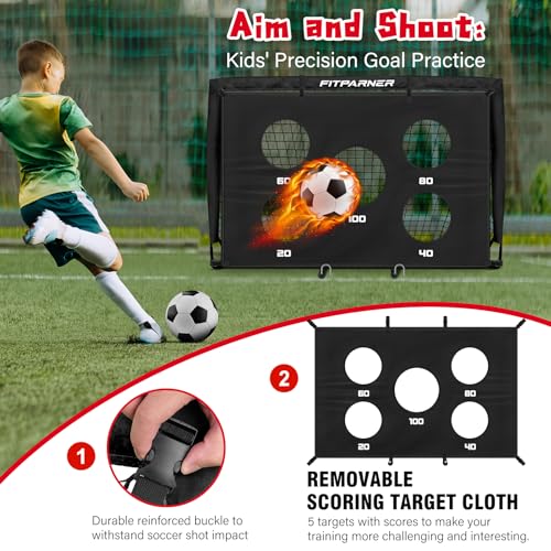 Kids Soccer Goal for Backyard Set,2 Pack of 4x3/6x4 ft Portable Pop Up Soccer Nets,Complete Youth Training Equipment with ...