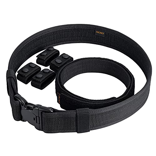 TACNEX Duty Belt w/Hook Lining 4 Keepers 2" Police Law Enforcement Officer Security Nylon Outer Inner Belt