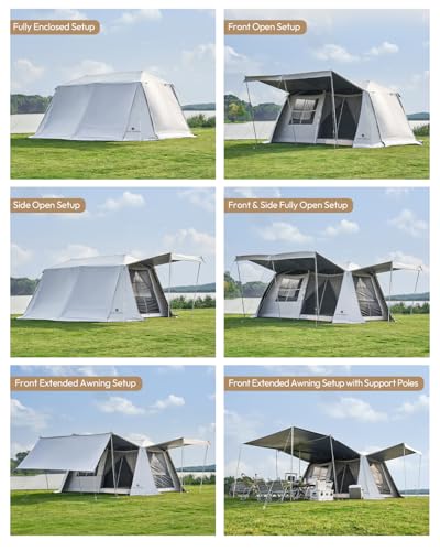 Mobi Garden Skyloft 4/8 Person Instant Tent, Large Aluminum Alloy Cabin Tent, Double Layer Full Rainfly Waterproof 4 Seaso...