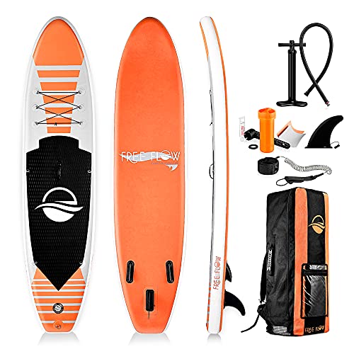SereneLife Inflatable Stand Up Paddle Board (6 Inches Thick) Bundle with Premium SUP Accessories