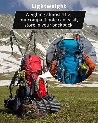AISUNOURDOOR Lightweight Adjustable Trekking Poles, Aluminum Collapsible Travel Hiking or Walking Sticks for Women Childre...