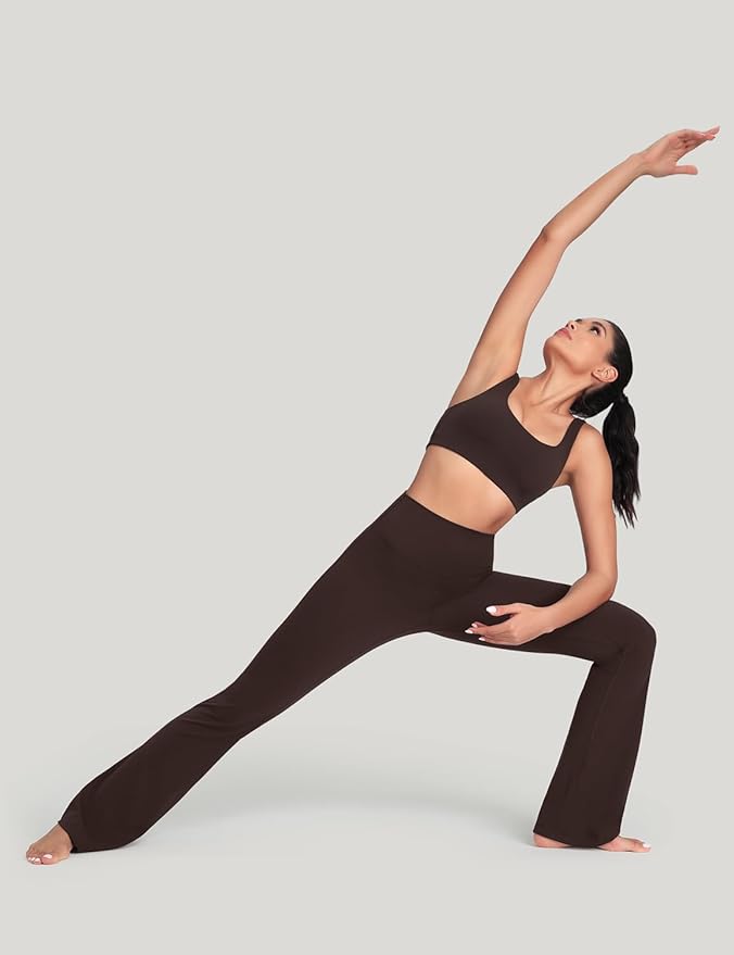 HeyNuts Harmony Flare Leggings 29"/30.5"/32.5"/34.5", High Waisted Tummy Control Wide Leg Bootcut Yoga Pants Lounge Soft