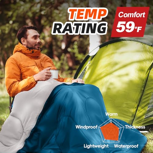MEREZA Sleeping Bags XL for Adults Cold Weather Mens Large Wide Sleeping Bag for Big and Tall Girls Boys with Compression ...