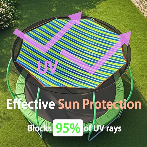 Trampoline Shade Cover, Waterproof UV Trampoline Top Cover, Trampoline Cover for 8ft 10ft 12ft 14ft 15ft 16ft Trampoline, ...