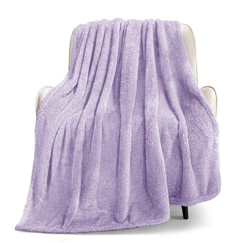 Whale Flotilla Extra Large Lilac Throw Blanket for Couch, Decorative Soft Warm Fleece Bed Blankets, Plush Fluffy Thick Sof...