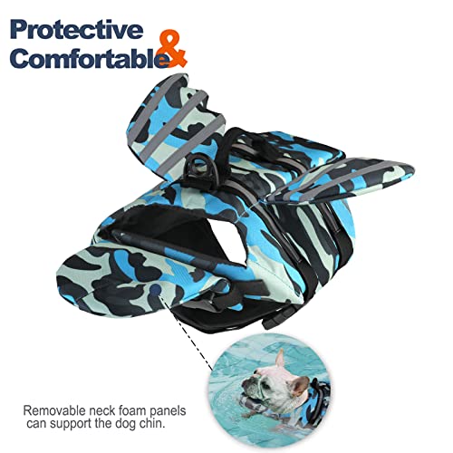Petglad Dog Life Jacket, Wings Pet Life Vest, Reflective Dog Flotation Swim Vest with Handle and Chin Float for Boating Su...