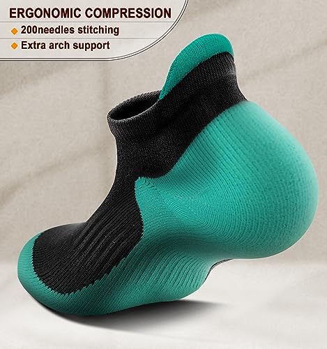 Socks For Women 6Pairs-Womens Athletic Ankle Socks No Show Cushioned for Walking Running-Compression Arch Support