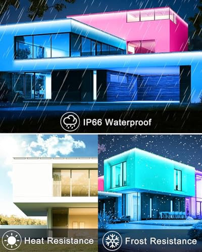 MEIKEE 25W RGBW LED Wall Washer Light, RGB Color Changing LED Strip Lights with Plug, IP66 Waterproof Outdoor RGBW Wall St...