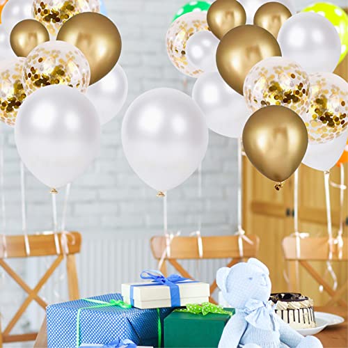 12 inch Pearl White Latex Balloons, 60 pcs Thick WhiteBalloons for Party Decorations (12inch Pearl white)