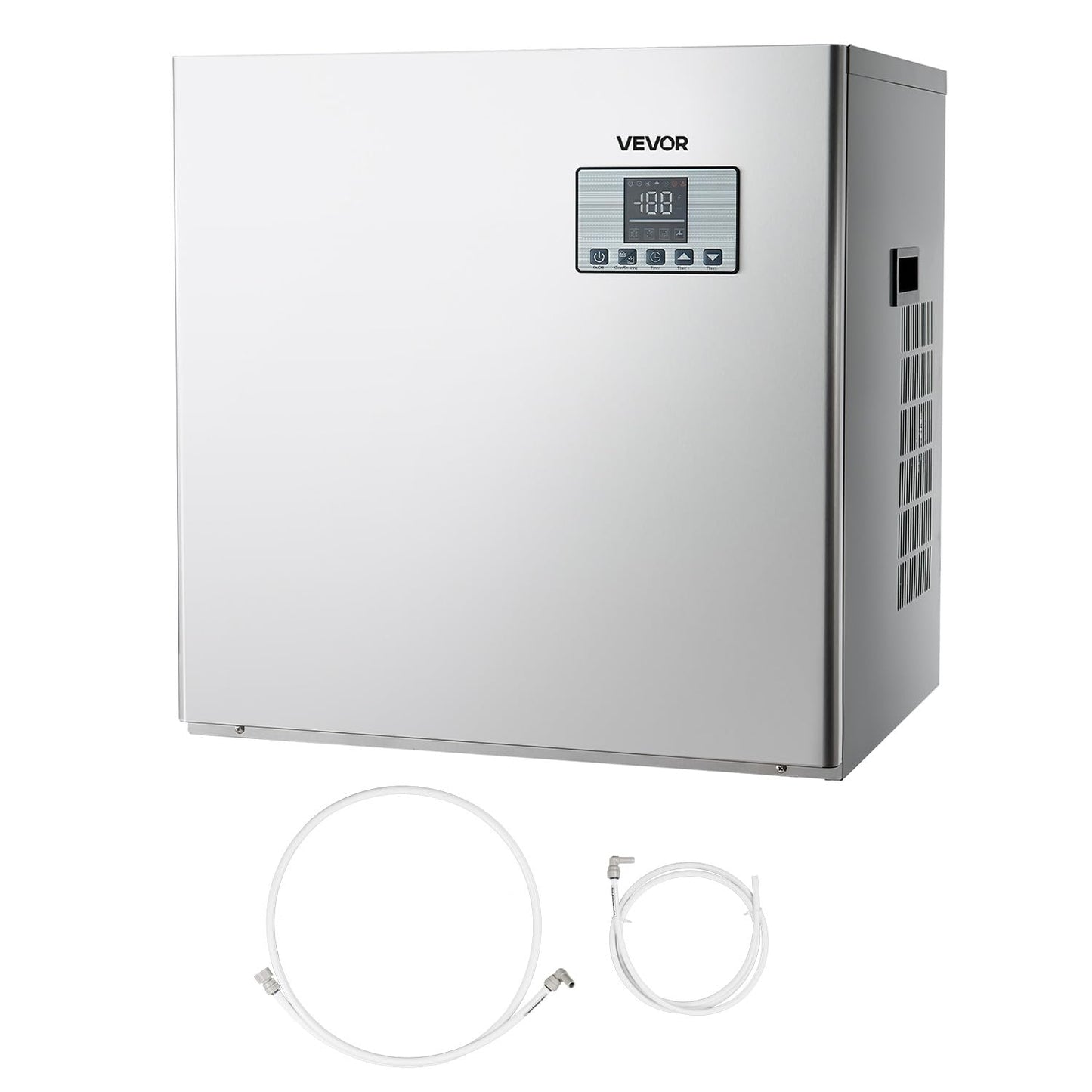 VEVOR Commercial Ice Maker Machine - Head, 400 Lbs/Day Stainless Steel Ice Machine with Scheduled Ice-Making, Self-Cleaning, Adjustable Thickness, Ideal for Restaurant Bar Cafe Hotel - Head Only