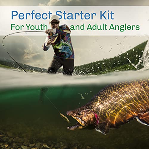 Fly Fishing Rod and Reel Combo - Including Carrying Case, Flies, and Fishing Line - Charter Series Gear and Accessories by...