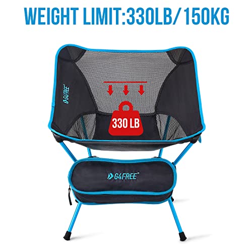 G4Free 2Pcs Folding Camping Chairs, Ultralight Compact Backpacking Folding Chairs Lawn Chairs Heavy Duty 330lbs with Side ...