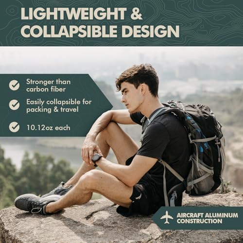 GPTCAMP Hiking Stick,1PC Trekking Pole Collapsible Hiking Pole,Lightweight Folding Adjustable Travel Walking Stick with EV...
