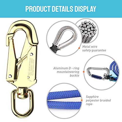 X-R-SPORT 1/2" X 8' Steel Core tree climbing kit ，flipline for climbing trees, climbing tree equipment，arborist，tree climb...