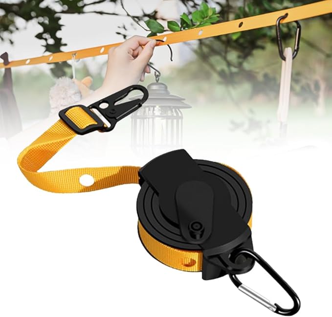 YUARIML Travel Clothesline, Portable Camping Clothesline, 12 Feet Long with Hole, Used for Hotel Room Cruise Ship Indoor O...
