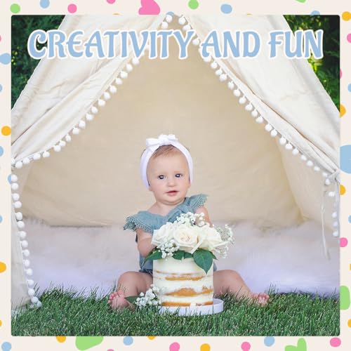 4 PCS Teepee Tent for Kids,Washable Tapered Kids Teepee Tent,Bohemian Teepee Tents,White Collapsible Sleepover Tents,for B...
