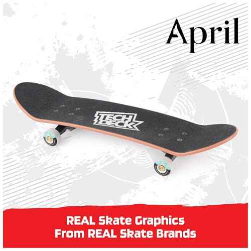 TECH DECK, April Handboard; Authentic Mini Skateboards, Kids Toys for Boys & Girls, Ages 6 and up (Hands Use Only)