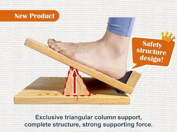 KIJO Studio Professional Wooden Calf Stretcher Slant Board 550 lbs Weight Capacity 16-Angle Adjustable Incline Calf Stretch Slant Board for Calf Stretching Exercise Squat & Physical Therapy Non-Slip