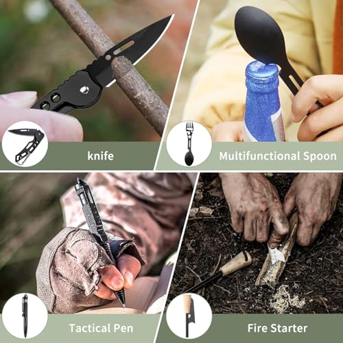 MH MYLUNE HOME Tactical Survival Calendar - 24 Days Xmas Countdown Advent with Waist Pack, Fire Bellows & Poncho | Premium...
