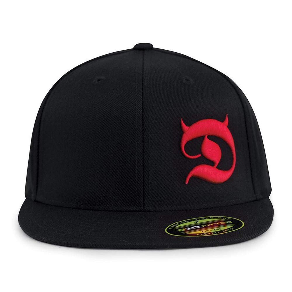RED DEVIL CLOTHING Horned D Flat Bill S/M Black