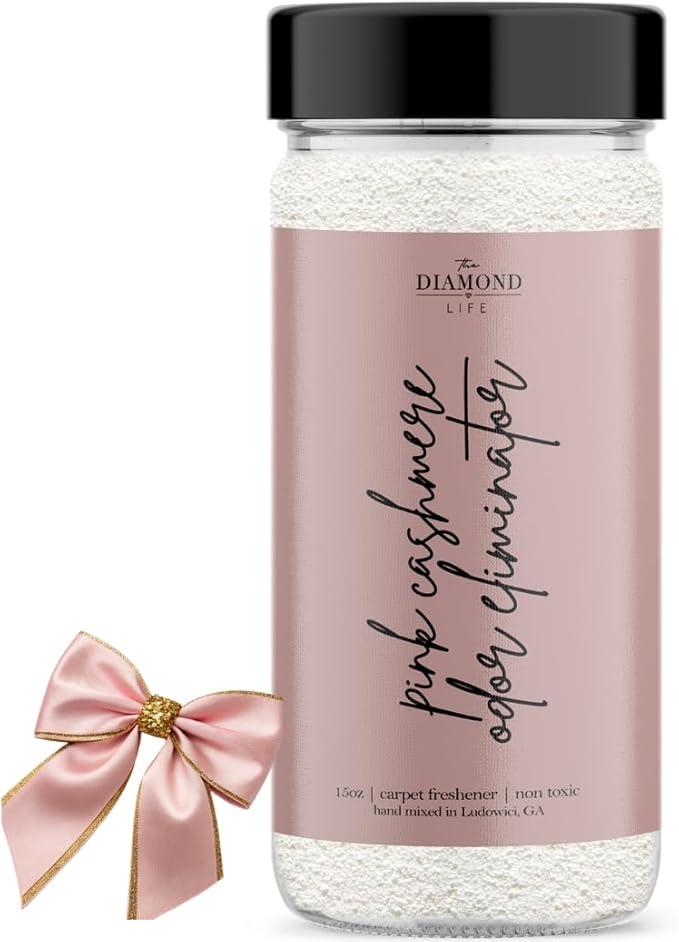 Home "Pink Cashmere" Carpet Deodorizer Powder For Vaccuuming Upholstery, Pet Urine, Dog Bed/Cat Litter Box– Odor Eliminator, Pet-Friendly Freshening Powder- Apple, Spices, & Vanilla