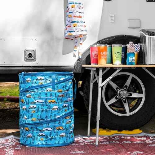 Camco Life is Better at The Campsite Tumbler | Heavy Duty Double Wall Vacuum Insulation | Crafted of 18/8 Stainless Steel | Unique ¡°Life is Better at The Campsite¡± Design on Coral Pink | 20-oz (53061)