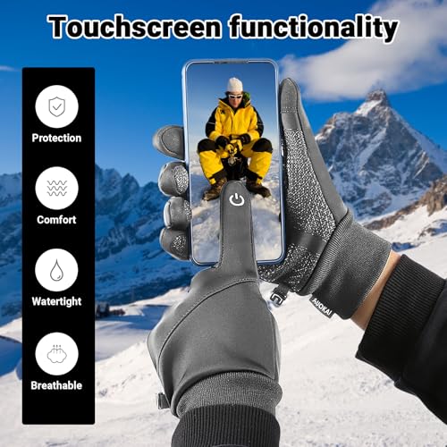 Touchscreen Thermal Gloves Insulated Outdoor Gloves for Men Women Sports Running Cycling Hiking Driving Skiing