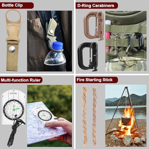 Gifts for Men Christmas - 118-in-1 Survival Kits - Military-Grade Survival Gear for Outdoor Adventures, Disaster Preparedn...