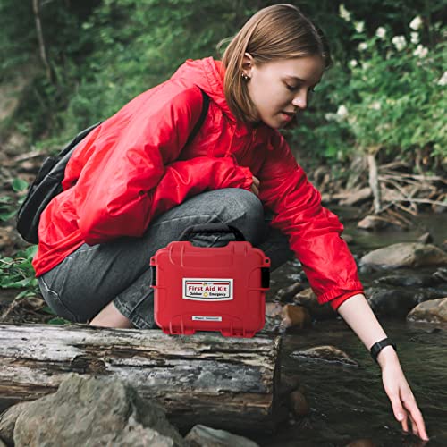 MFASCO First Aid Kit Waterproof Rugged Resin Case for Outdoor Sporting Activities Home Organized Treatment Packs 111 Piece...