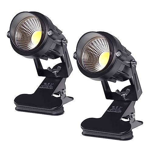 AKTSNYMPH LED Clamp Spot Lights,Indoor/Outdoor Plants Decor Accent Lighting,Clip on Lights Daylight White Uplights with 9....