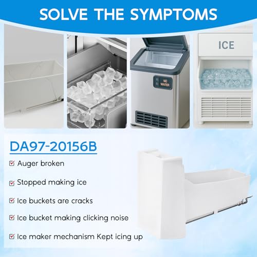 DA97-20156B Refrigerator Ice Bucket Replacement for Samsung Refrigerator Ice Maker Replacement Ice Tray Ice Container Asse...