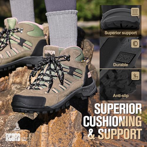 R CORD Hiking Boots Women Waterproof Non-Slip Womens Hiking Shoes Comfortable Outdoor Womens Hiking Boots Walking Boots Hi...