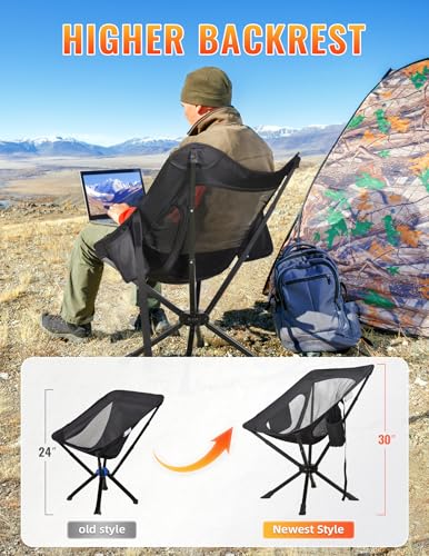 Docusvect Portable Chairs for Adults Foldable, Fast Setup, Lightweight & Small Folding Chair with Cup Holder, Side Pocket ...
