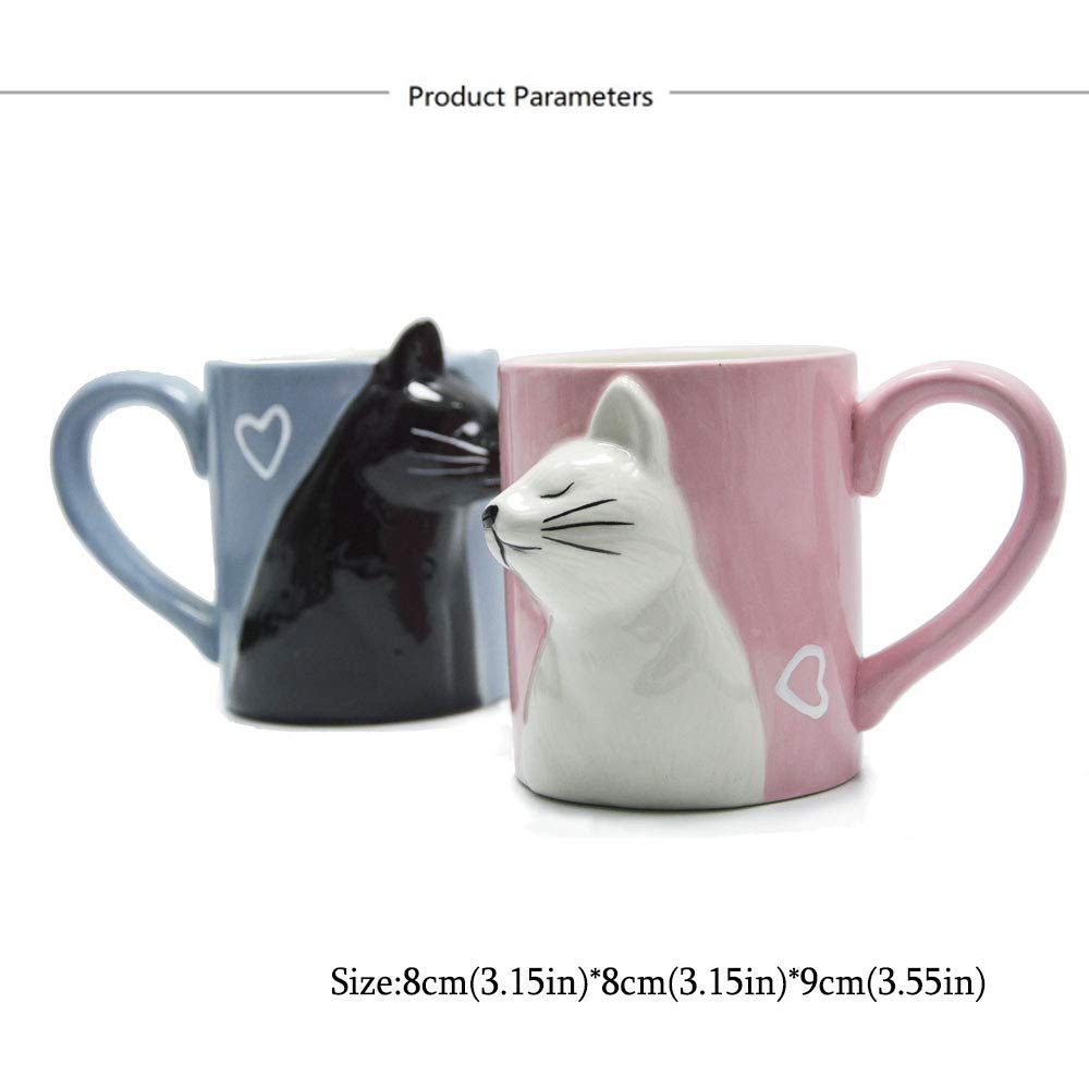 Couple Gifts Kissing Cat Coffee Mug Set Engagement Gifts for Couples Mr and Mrs Presents Anniversary Wedding Gift for couple 2025 Cute Mugs Gift Cat Mugs for cat Lovers