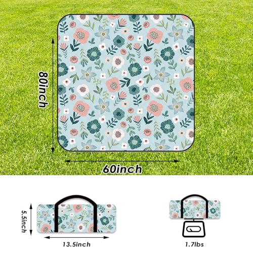 ODESUN 80"x60" Waterproof Picnic Blanket Large Outdoor Camping Blanket Foldable Picnic Camping Blanket Thicker Machine Was...