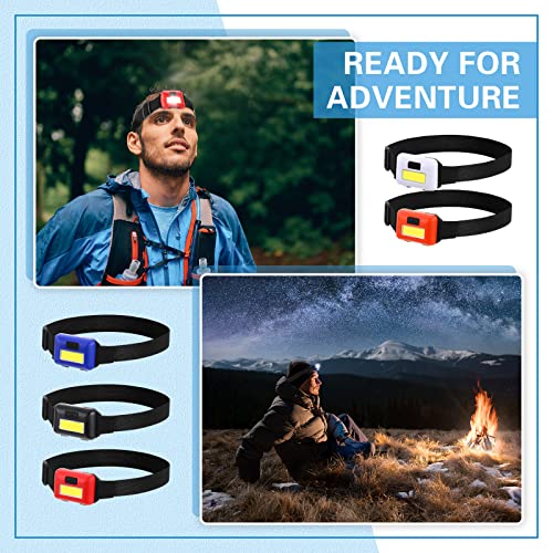 Treela 30 Pieces Led Headlamp Flashlight Outdoor Head Lamp Adjustable Headband Flashlights with 3 Modes Include 90 AAA Bat...