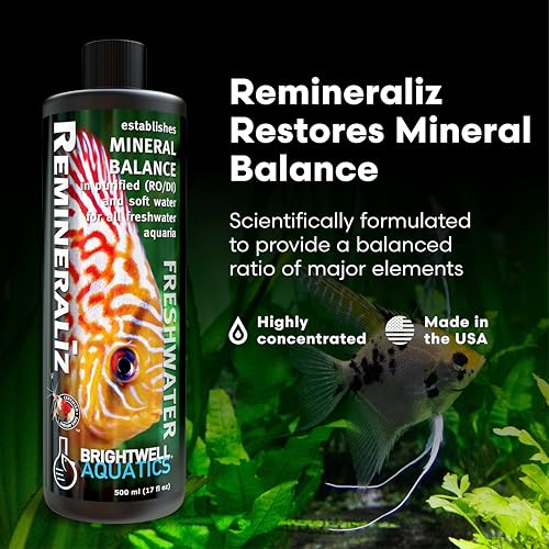 Brightwell Aquatics Remineraliz - Adds Minerals to Distilled, Deionized, or Reverse Osmosis Water for Freshwater Aquarium ...