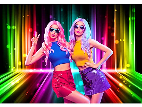 Sensfun Let's Glow Party Backdrop Music Disco Dance Rainbow Neon Photography Background Birthday Newborn Photo Studio Viny...