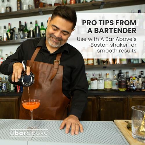 A Bar Above Cocktail Strainer, 4-Prong Bar Strainer with High Density Spring for Smooth Pouring, Fits Boston Shaker Tins a...
