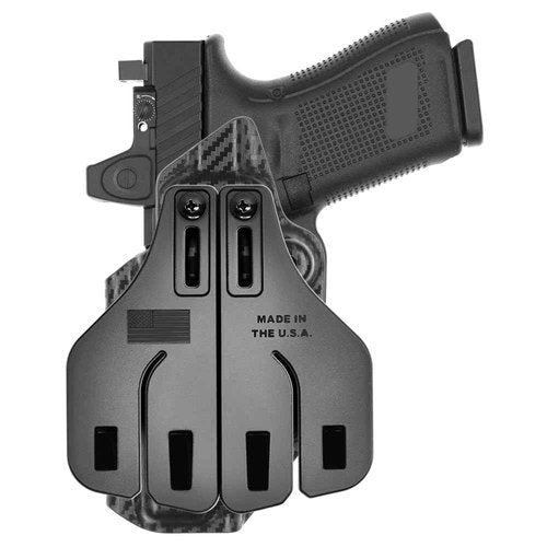 Tulster OWB Range+ Kydex Paddle Holster in Right Hand fits: Glock 19 / 19X / 23/25 / 32/44 / 45 | Optic Cut Outside The Waistband Open Carry