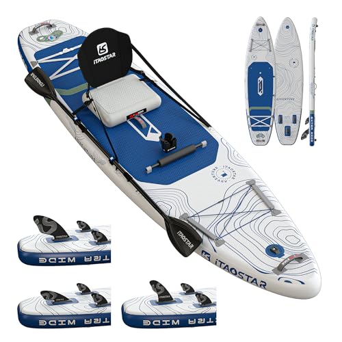 iTAOSTAR Adventure 12’×35"/39" Extra Wide Paddle Board, One-Stop Premium SUP Board Accessories, Tailored 5 Fins, Stable In...