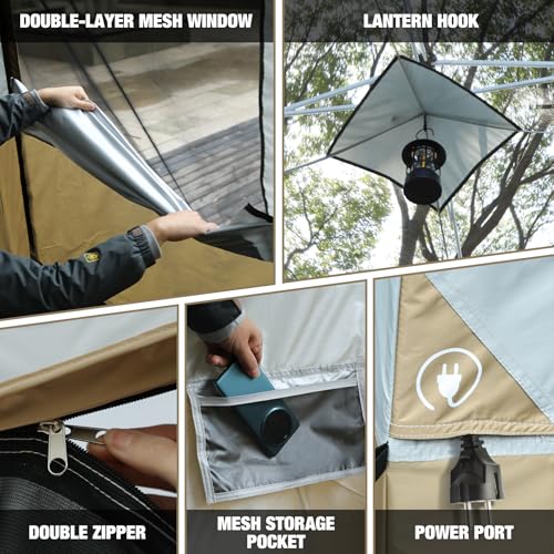 REDCAMP Camping Inner Tent for Pop Up Canopy, Cube Tent Converts 10"x10" Straight Leg Canopy into Camping Tents, Fully Ven...