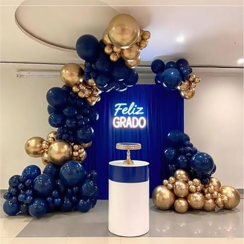Navy Blue and Gold Balloons, 65pcs 12inch Blue and Gold balloons for Anniversary Wedding New Year Birthday Party Graduatio...
