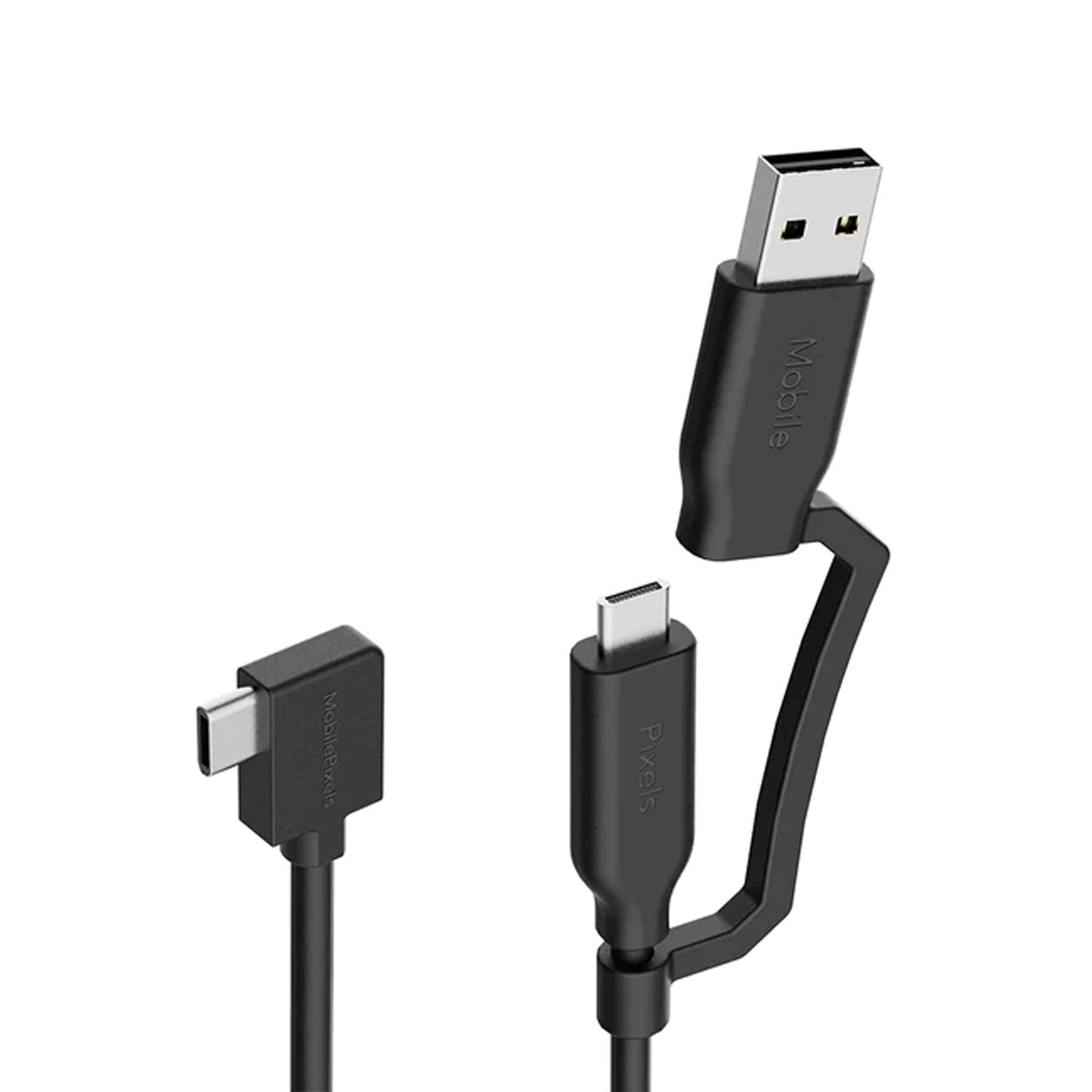 Mp Mobile Pixels 2-In-1 Usb Cable,3A/5.0 Gbps Usb Type C To Usb Type A/C Cable With Right Angle Head (3Ft, Black)
