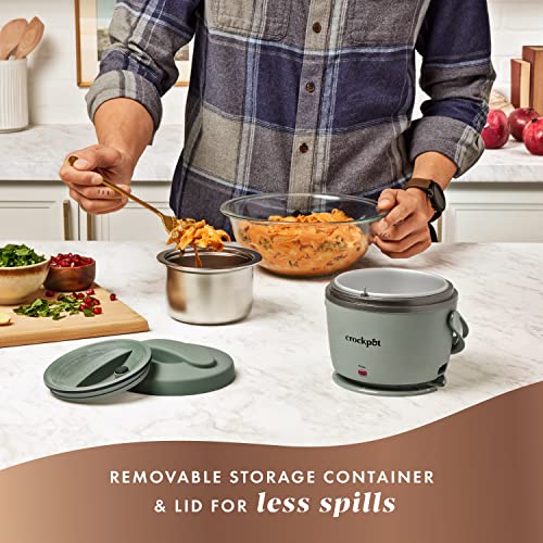 Crock-Pot Portable Electric Lunch Box 20-Ounce Food Warmer Moonshine Green | Ideal for Travel On-the-Go | Keeps Food Spil...
